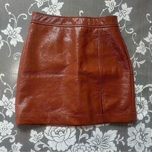 Aritzia Wilfred Tempest Patio Vegan Leather Mini Skirt Sz 00